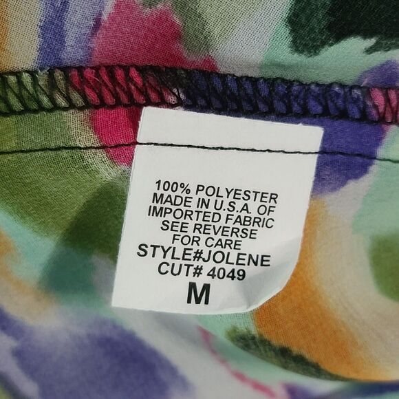 From The Heart Womens Button Up Sheer Blouse Multicolor Size M 100% Polyester - Picture 8 of 12